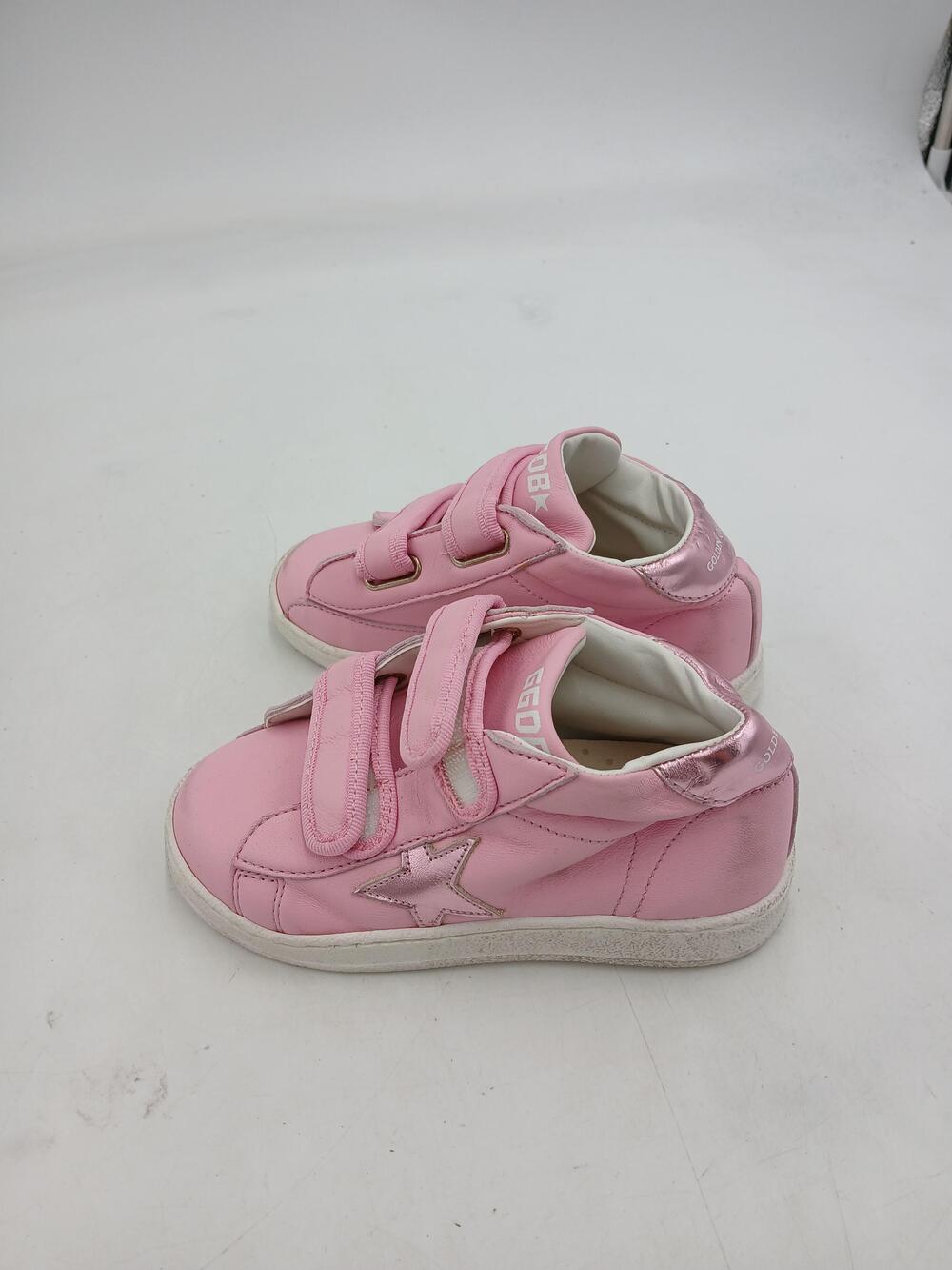 Golden Goose Shoes Kids Pink Leather Hook & Loop Sneaker Italy Size 10.5 US 27EU